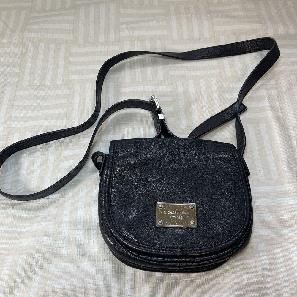 Michael Kors Black Shoulder Bag (Small; Saddle Crossbody; Black)